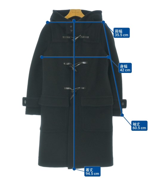 HYKE（ハイク）ダッフルコート 黒 サイズ:1(S位) レディース/2200670867011