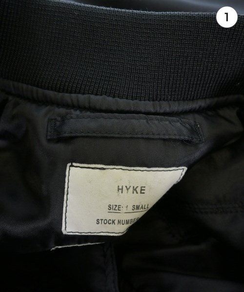 HYKE（ハイク）ミリタリーブルゾン 黒 サイズ:1(S位) レディース/2200720885019
