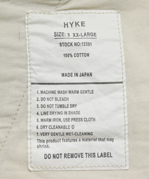 HYKE（ハイク）チノパン ベージュ サイズ:XXL メンズ/2200683345018