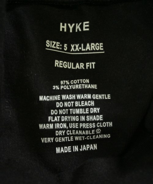 HYKE（ハイク）Tシャツ・カットソー 黒 サイズ:5(XXL位) メンズ/2200686713180