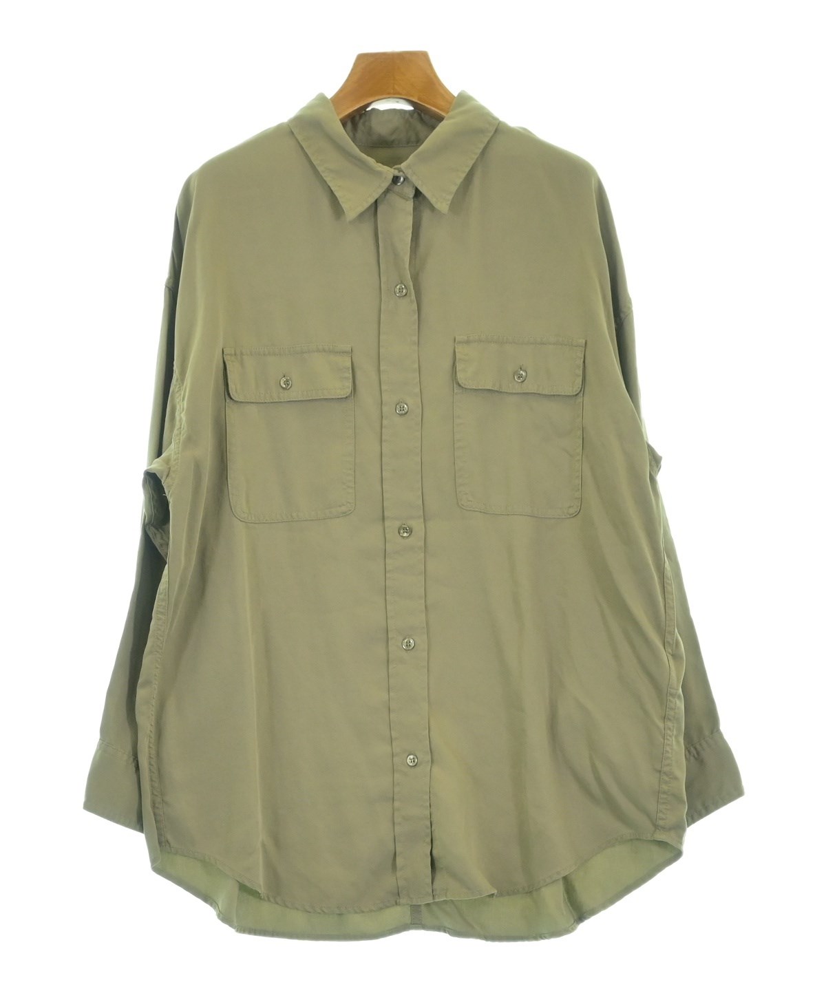 美品 Plageプラージュ24SS　Washer Short シャツ カーキ Plage（プラージュ）カジュアルシャツ カーキ サイズ:F