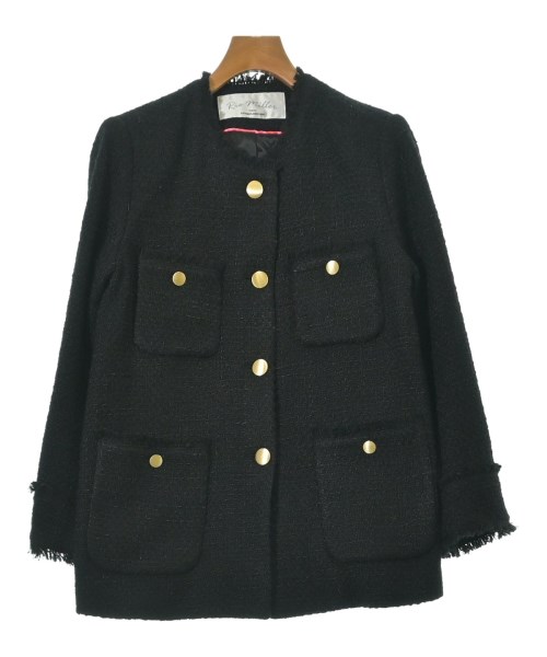 Rie Miller(リエミラー)ノーカラージャケット 黒 サイズ:38(M位)/2200637121019