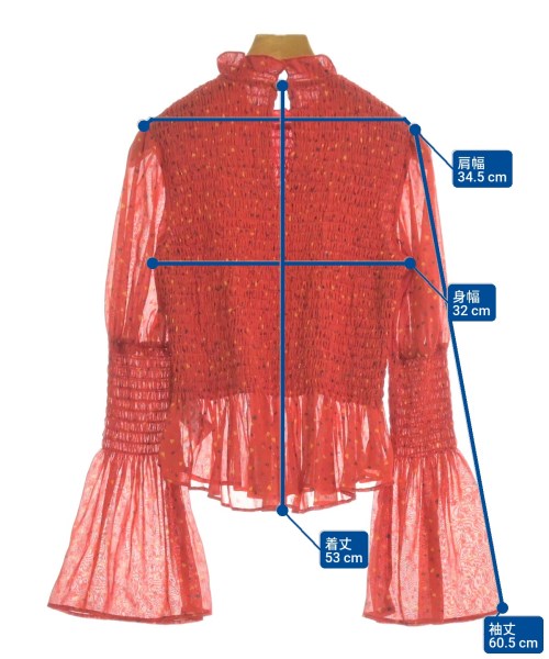 LILY BROWN（リリーブラウン）ブラウス 赤 サイズ:F レディース/2200626191313