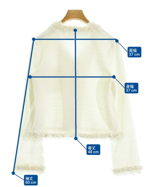 LILY BROWN（リリーブラウン）ノーカラージャケット 白 サイズ:F レディース/2200618538041