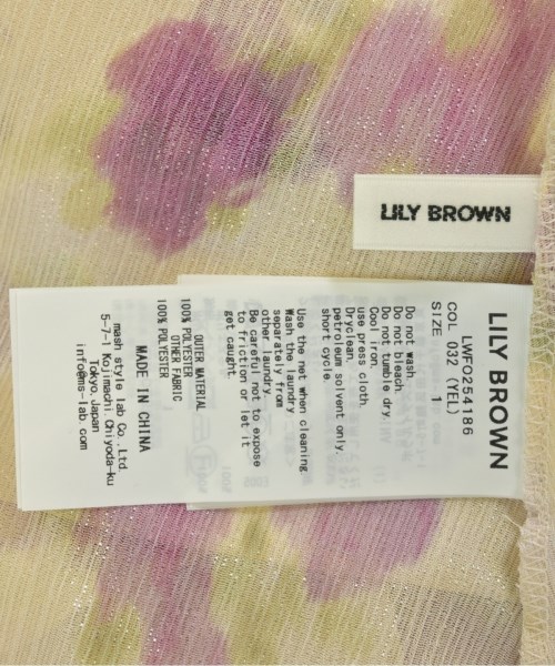 LILY BROWN（リリーブラウン）ワンピース 黄 サイズ:1(M位) レディース/2200677398020
