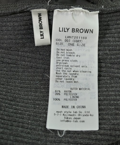 LILY BROWN（リリーブラウン）ベスト/ノースリーブ グレー サイズ:F レディース/2200706913040
