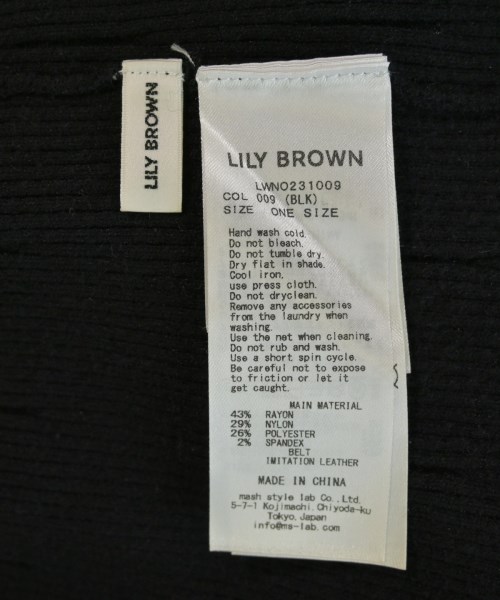 LILY BROWN（リリーブラウン）ワンピース 黒 サイズ:ONE レディース/2200731148264