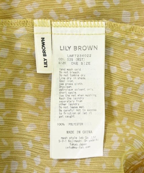 LILY BROWN（リリーブラウン）ブラウス 黄 サイズ:F レディース/2200678933091