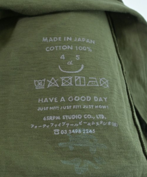 45R（フォーティーファイブアール）Tシャツ・カットソー カーキ サイズ:1(S位) レディース/2200639566146