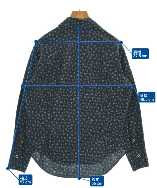 45R（フォーティーファイブアール）カジュアルシャツ 紺 サイズ:2(M位) レディース/2200627430060