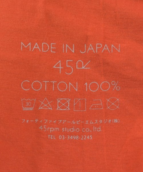 45R（フォーティーファイブアール）Tシャツ・カットソー オレンジ サイズ:0(F) レディース/2200611317049