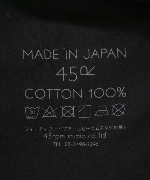 45R（フォーティーファイブアール）Tシャツ・カットソー 黒 サイズ:0(F) レディース/2200611317056