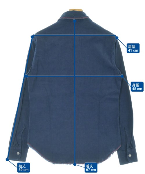 45R（フォーティーファイブアール）カジュアルシャツ 紺 サイズ:2(M位) レディース/2200650223059