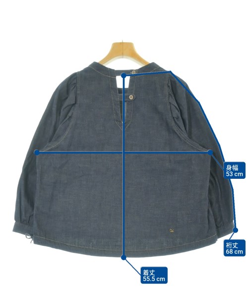 45R（フォーティーファイブアール）ブラウス 紺 サイズ:F レディース/2200646471082