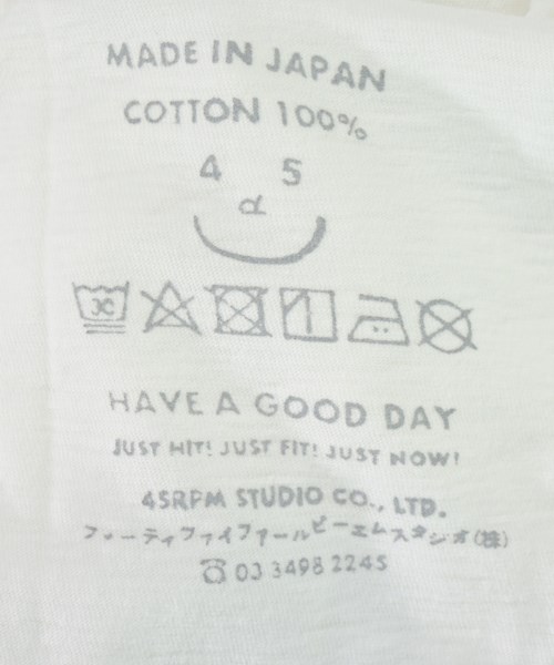45R（フォーティーファイブアール）Tシャツ・カットソー 白 サイズ:2(M位) レディース/2200702417252