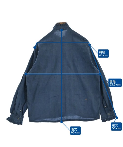 45R（フォーティーファイブアール）ブラウス 紺 サイズ:F レディース/2200664977030