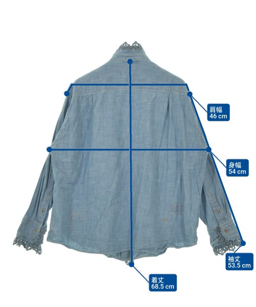 45R（フォーティーファイブアール）カジュアルシャツ 青 サイズ:2(M位) レディース/2200669435016