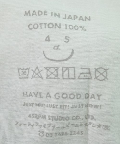 45R（フォーティーファイブアール）Tシャツ・カットソー 白 サイズ:2(M位) レディース/2200724012084