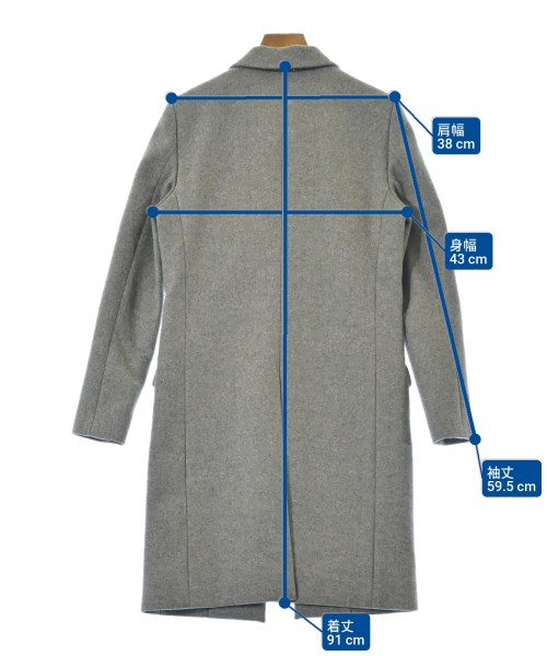 JOHN LAWRENCE SULLIVAN（ジョンローレンスサリバン）チェスターコート グレー サイズ:0(XS位) レディース/2200668568012