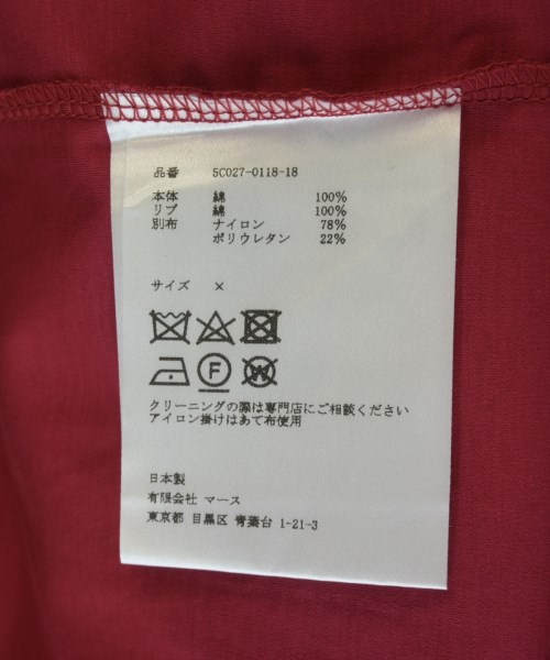 JOHN LAWRENCE SULLIVAN（ジョンローレンスサリバン）Tシャツ・カットソー 赤 サイズ:X(XXL位) レディース/2200711264113