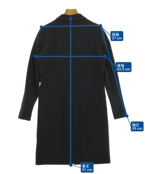 JOHN LAWRENCE SULLIVAN（ジョンローレンスサリバン）チェスターコート 黒 サイズ:6(M位) レディース/2200641117053