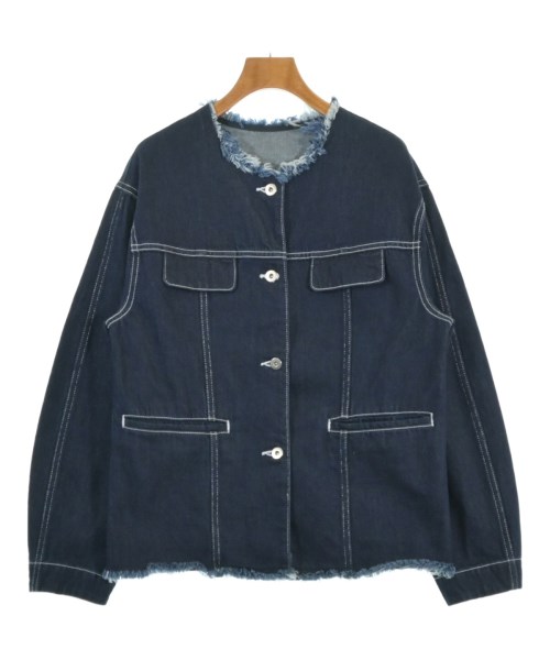ADAM ET ROPE(アダムエロペ)ノーカラージャケット 紺 サイズ:F/2200669476224