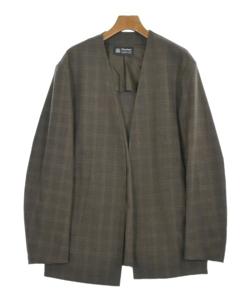 ADAM ET ROPE(アダムエロペ)ノーカラージャケット 茶 サイズ:L/2200665364013