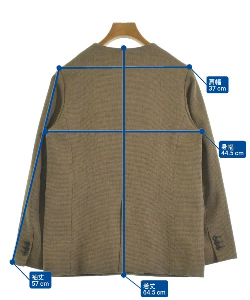 JOURNAL STANDARD relume（ジャーナルスタンダードレリューム）ノーカラージャケット 茶 サイズ:36(S位) レディース/2200622041124