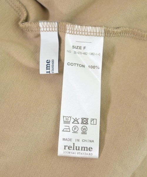 JOURNAL STANDARD relume（ジャーナルスタンダードレリューム）Tシャツ・カットソー ベージュ サイズ:F レディース/2200596680015