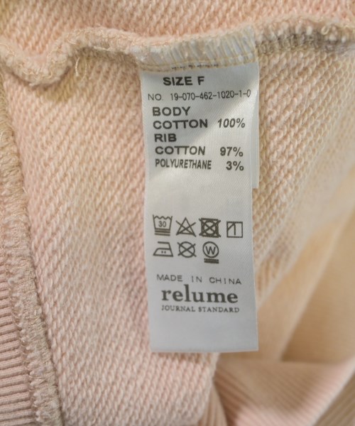 JOURNAL STANDARD relume（ジャーナルスタンダードレリューム）スウェット ピンク サイズ:F レディース/2200670038091
