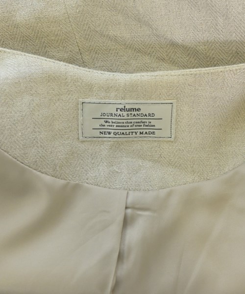 JOURNAL STANDARD relume（ジャーナルスタンダードレリューム）ノーカラージャケット ベージュ サイズ:36(S位) レディース/2200671304034