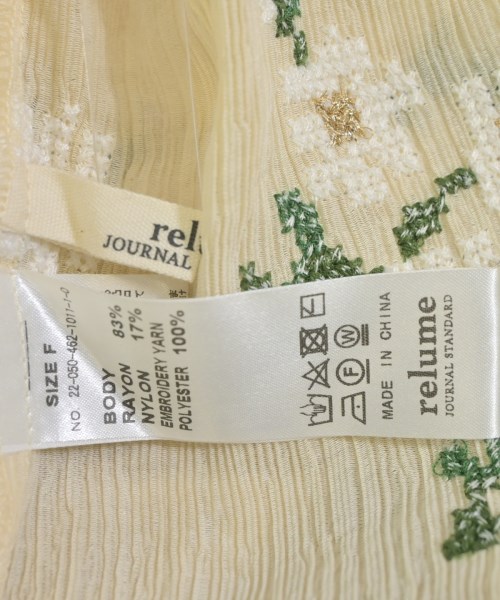 JOURNAL STANDARD relume（ジャーナルスタンダードレリューム）ブラウス 黄 サイズ:F レディース/2200671691400
