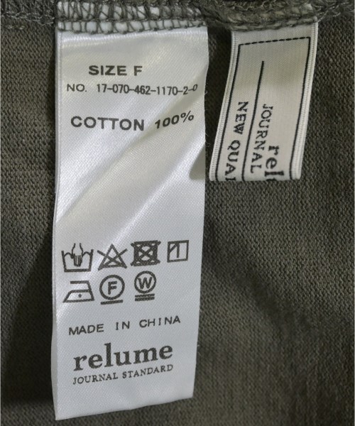 JOURNAL STANDARD relume（ジャーナルスタンダードレリューム）Tシャツ・カットソー カーキ サイズ:F レディース/2200680461018