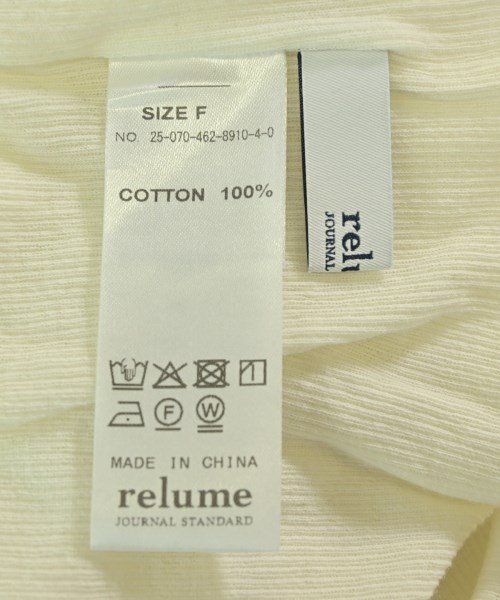 JOURNAL STANDARD relume（ジャーナルスタンダードレリューム）Tシャツ・カットソー 白 サイズ:F レディース/2200695218010
