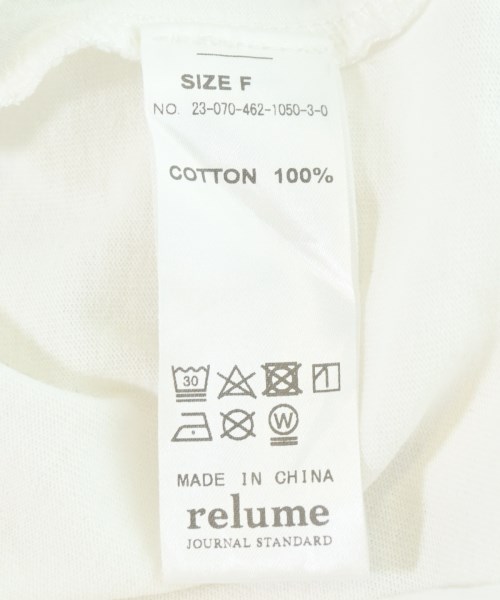 JOURNAL STANDARD relume（ジャーナルスタンダードレリューム）Tシャツ・カットソー 白 サイズ:F レディース/2200694759040