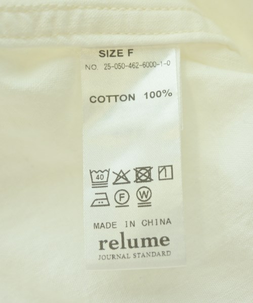 JOURNAL STANDARD relume（ジャーナルスタンダードレリューム）カジュアルシャツ 白 サイズ:F レディース/2200697939098