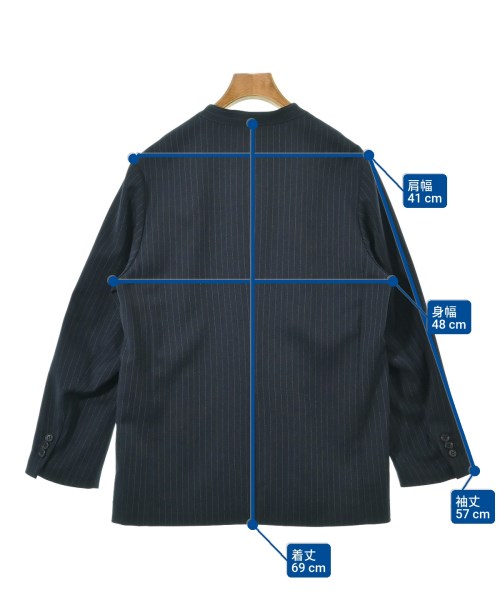 JOURNAL STANDARD relume（ジャーナルスタンダードレリューム）ノーカラージャケット 紺 サイズ:36(S位) レディース/2200662206071