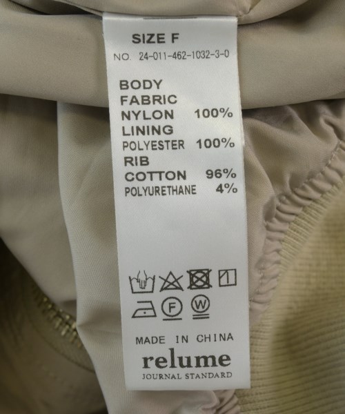 JOURNAL STANDARD relume（ジャーナルスタンダードレリューム）ミリタリーブルゾン ベージュ サイズ:F レディース/2200705488020