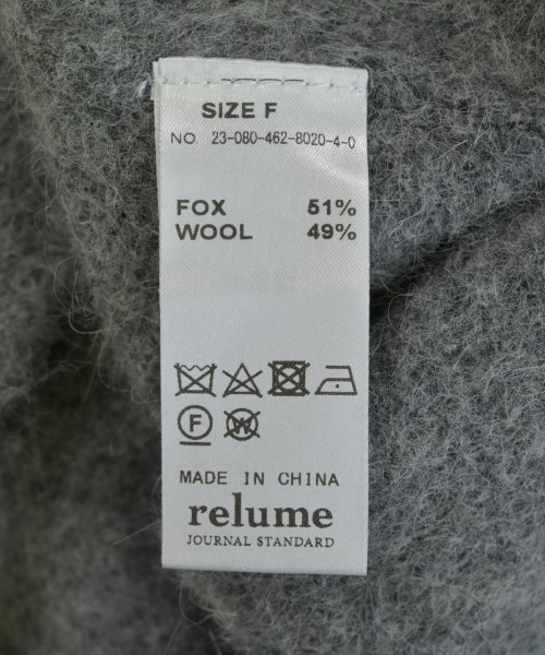 JOURNAL STANDARD relume（ジャーナルスタンダードレリューム）ニット・セーター グレー サイズ:F レディース/2200711326019