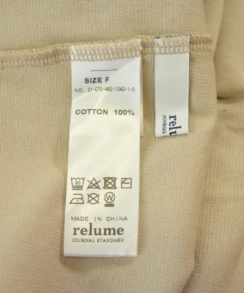 JOURNAL STANDARD relume（ジャーナルスタンダードレリューム）Tシャツ・カットソー ベージュ サイズ:F レディース/2200642859044