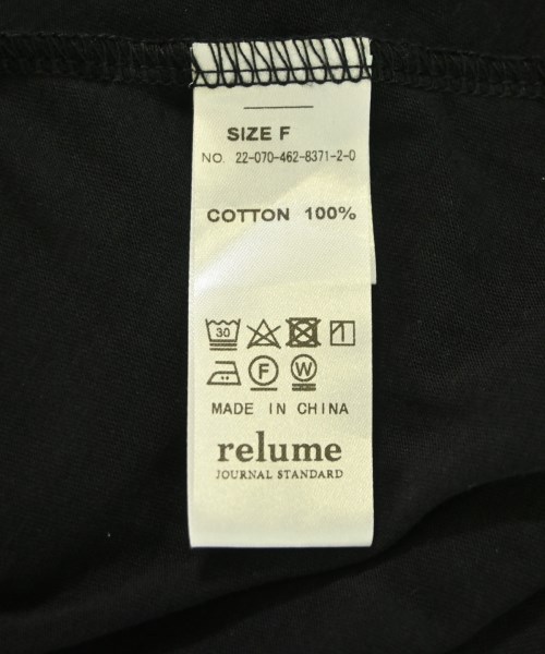 JOURNAL STANDARD relume（ジャーナルスタンダードレリューム）Tシャツ・カットソー 黒 サイズ:F レディース/2200703328243