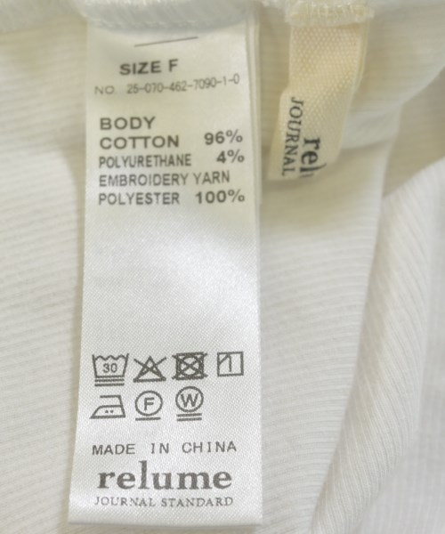 JOURNAL STANDARD relume（ジャーナルスタンダードレリューム）Tシャツ・カットソー 白 サイズ:F レディース/2200699760126