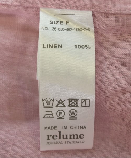 JOURNAL STANDARD relume（ジャーナルスタンダードレリューム）カジュアルシャツ ピンク サイズ:F レディース/2200704611115