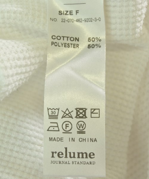 JOURNAL STANDARD relume（ジャーナルスタンダードレリューム）Tシャツ・カットソー 白 サイズ:F レディース/2200707413075
