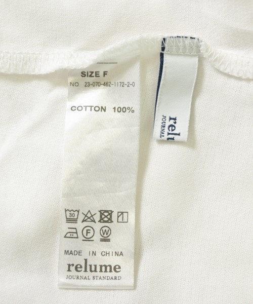JOURNAL STANDARD relume（ジャーナルスタンダードレリューム）Tシャツ・カットソー 白 サイズ:F レディース/2200706190083