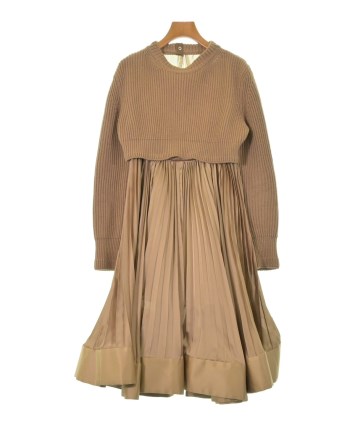 sacai ワンピース sacai（サカイ）ワンピース 茶 サイズ:1(S位) レディース