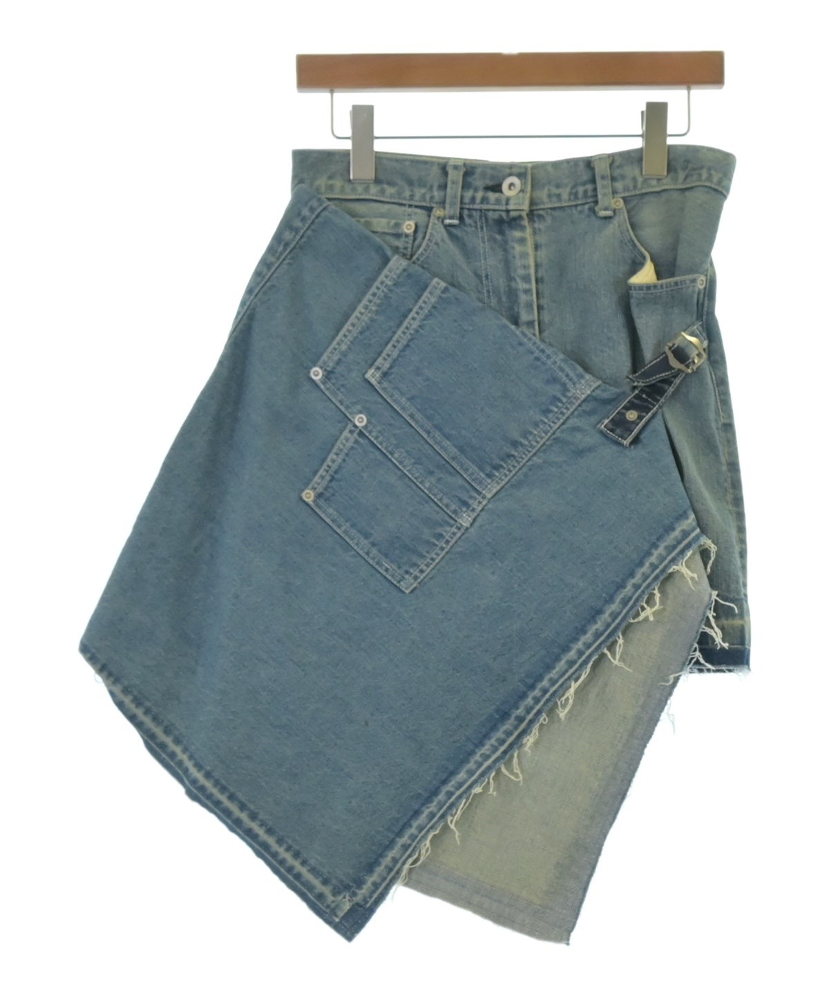 sacai（サカイ）ひざ丈スカート 青 サイズ:1(S位) レディース