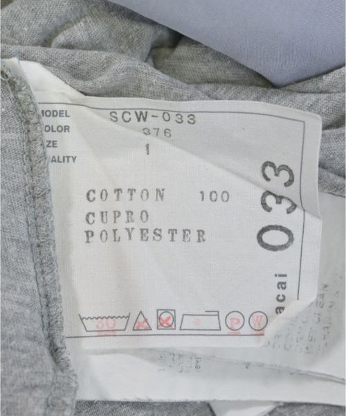 sacai（サカイ）Tシャツ・カットソー グレー サイズ:1(S位) レディース/2200636837263