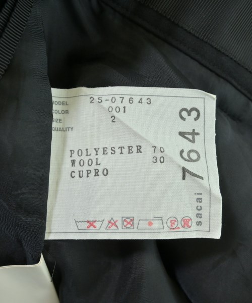 sacai（サカイ）クロップドパンツ 黒 サイズ:2(M位) レディース/2200636391192