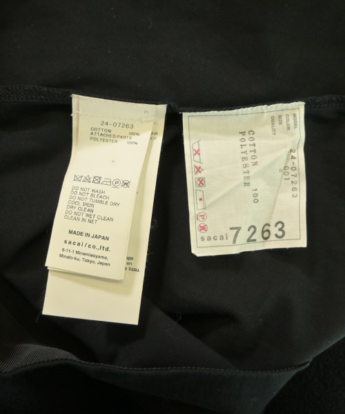 sacai（サカイ）Tシャツ・カットソー 黒 サイズ:2(M位) レディース/2200636391260